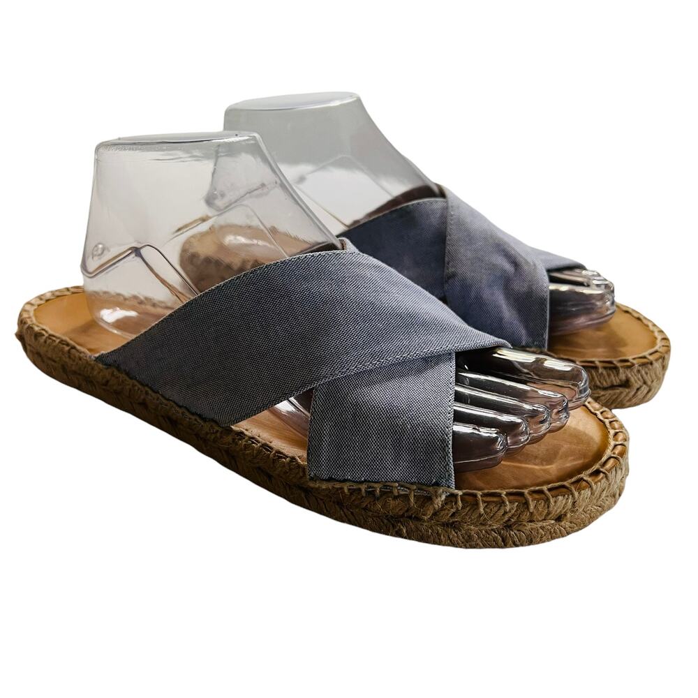 Matt Bernson Porto Cross Front Espadrille Slide Sandals Size 9 - Picture 2 of 9